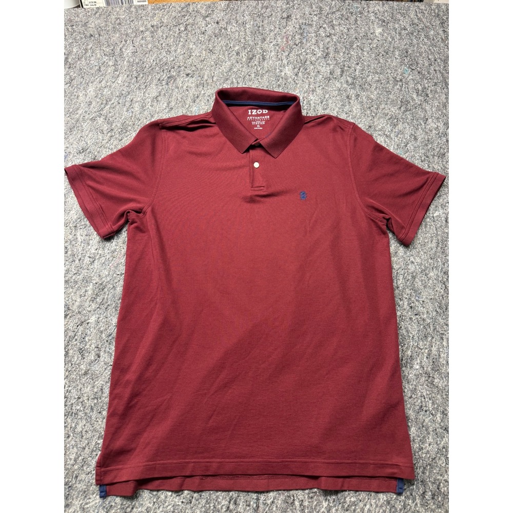 IZOD Advantage Performance Polo Shirt Mens XL Burgundy Maroon Stretch Pique
